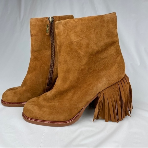 NEW Kelsi Dagger Brooklyn Linx Suede Fringe Boots - Picture 6 of 13